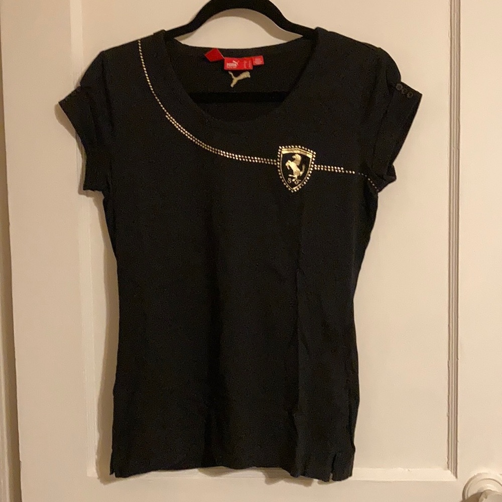Women’s black Puma Scuderia Ferrari top L